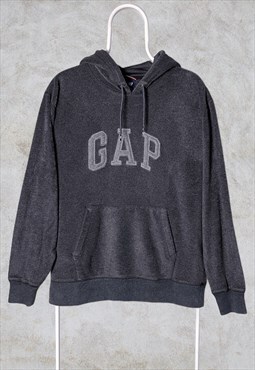Vintage Grey Gap Fleece Hoodie Spell Out Arc Logo Medium