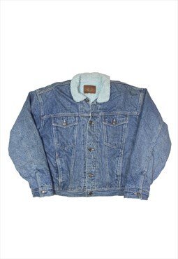 DURANGO JEANS Sherpa Lined Denim Jacket Blue 90s Mens XL