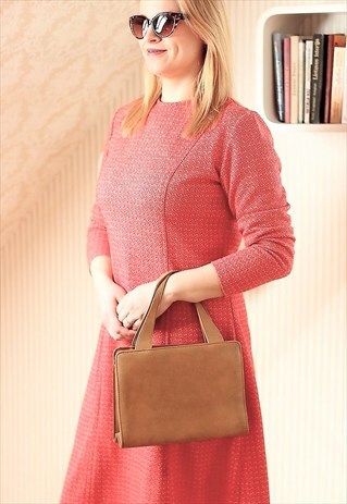 LIGHT BROWN RECTANGULAR BAG PURSE