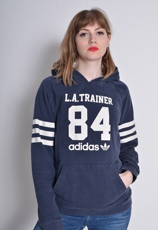 VINTAGE ADIDAS SWEATSHIRT HOODIE BLUE
