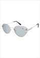 COOL SUNGLASSES IN SILVER WITH SILVER MIRROR LENS