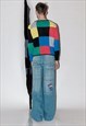 90'S VINTAGE GEOMETRIC PRINT JUMPER IN MULTICOLOR