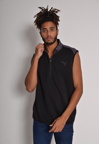 VINTAGE PUMA SLEEVELESS SWEATSHIRT BLACK