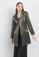 Vintage Y2k Metallic Prolonged Women Blazer in Gold XS