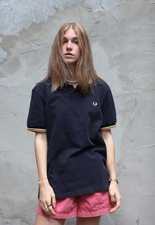 VINTAGE FRED PERRY T-SHIRT NAVY BLUE