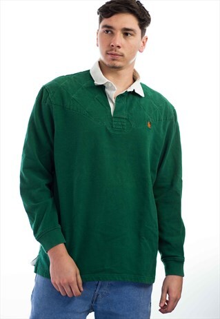 VINTAGE POLO RALPH LAUREN LOGO RUGBY SHIRT 90S XL 9.1