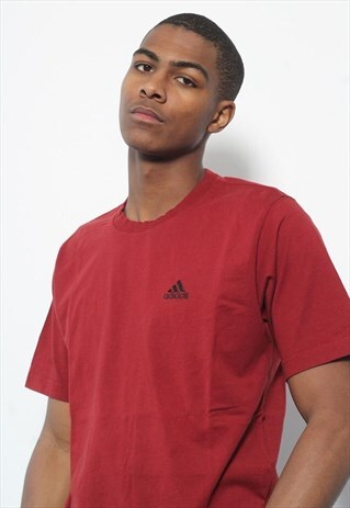 VINTAGE ADIDAS LOGO T-SHIRT RED