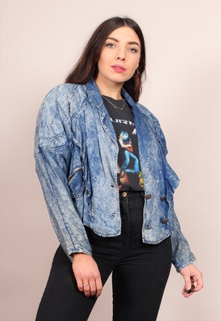 VINTAGE 80S DENIM JACKET IN ACID WASH