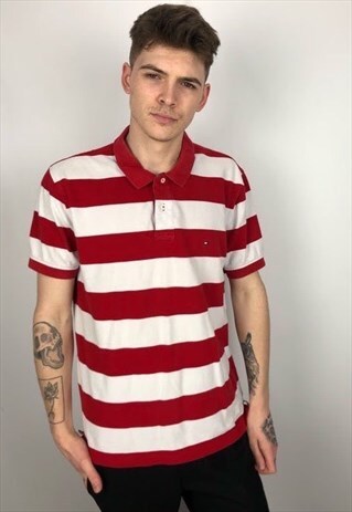 VINTAGE TOMMY HILFIGER STRIPED POLO SHIRT