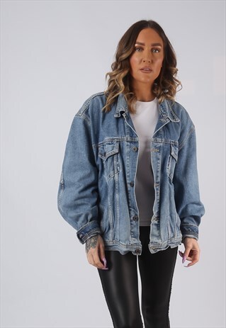 DENIM JACKET EDWIN OVERSIZED FITTED VINTAGE UK 18 (LWCC)
