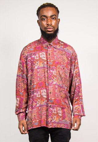 VINTAGE 90'S FLORAL PRINT LONG SLEEVE SHIRT