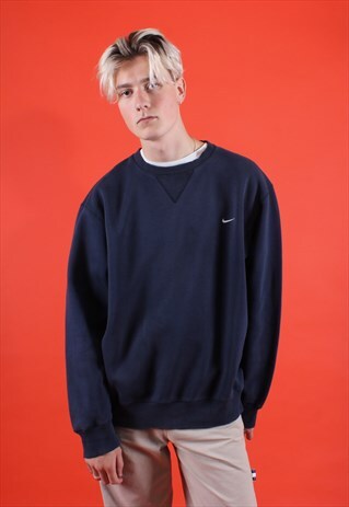 NIKE NAVY EMBROIDERED SWEATSHIRT