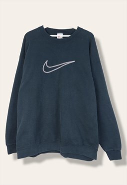 Vintage Nike Sweatshirt Swoosh in Black XL