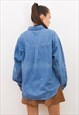 VINTAGE L DENIM TRACHTEN OVERSIZED EMBROIDERED SHIRT