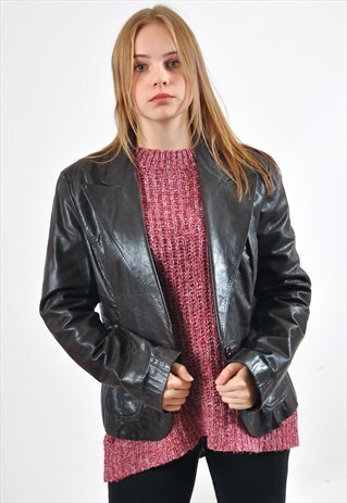 VINTAGE 90'S REAL LEATHER BLAZER JACKET