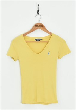Vintage Women's Ralph Lauren T-Shirt Yellow XXXSmall