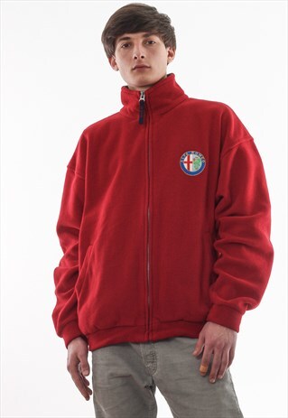 VINTAGE ALFA ROMEO F1 RACING FULL ZIP JACKET 90S RED