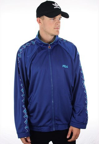 VINTAGE 90S FILA TAPE ARM TRACKSUIT TOP JACKET
