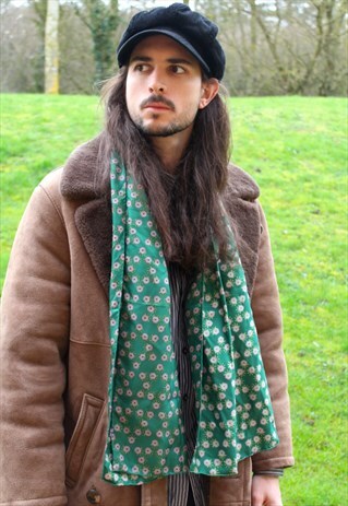 VINTAGE 70S MOD SILK PAISLEY SCARF - SAMMY - INDIE HAND MADE