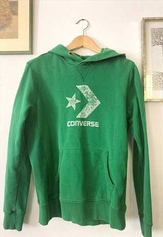 VINTAGE CONVERSE PULLOVER HOODIE SWEATSHIRT GREEN