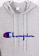 CHAMPION HOODIE / JUMPER IN GREY COLOUR, VINTAGE.