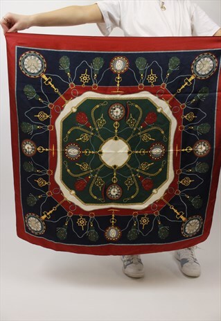 VINTAGE CLOCK PATTERNED SCARF