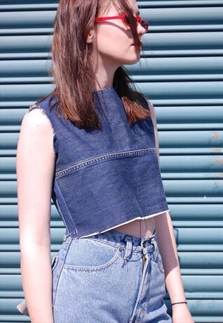 'OFF THE SCALE': HANDMADE DENIM TOP