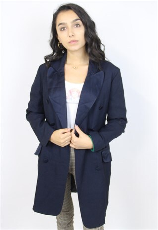 VINTAGE 90'S MOSCHINO NAVY LONG JACKET