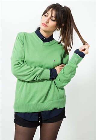 ON SALE VINTAGE 80S TOMMY HILFIGER KNITWEAR JUMPER / S0608