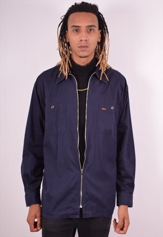 RIFLE MENS VINTAGE HARRINGTON JACKET LARGE NAVY BLUE 90S