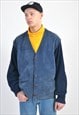Vintage suede leather jacket in blue