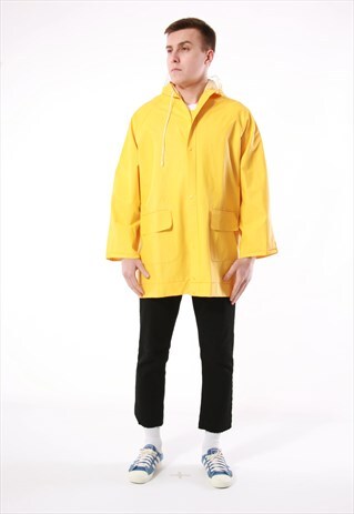 90S VINTAGE RAINCOAT PVC COAT OUTDOOR WATERPROOF 13886
