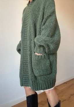 Vintage Green Wool Midi Pullover