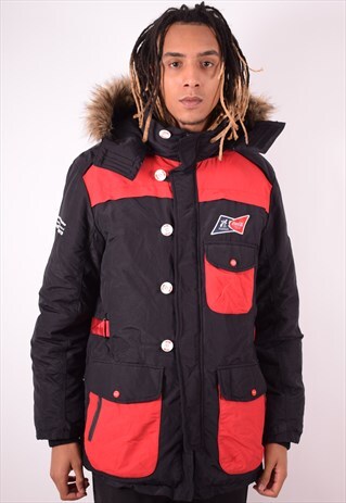 COCA COLA MENS VINTAGE WINDBREAKER JACKET LARGE BLACK 90S