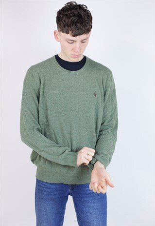VINTAGE POLO RALPH LAUREN GREEN LIGHT JUMPER