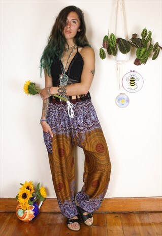 FAIRTRADE ORANGE MANDALA HIPPIE HAREMS
