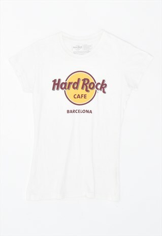 VINTAGE HARD ROCK CAFE BARCELONA T-SHIRT TOP WHITE