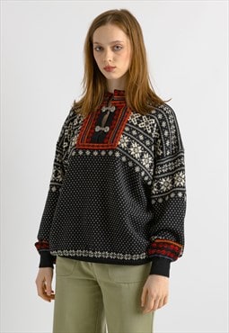 Norway Knitwear Abstract Ornament Wool Jumper 7355