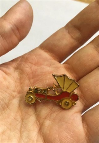 80s cartoon car vintage metal pin 