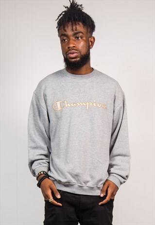 VINTAGE 90'S CHAMPION GREY SWEATSHIRT JUMPER