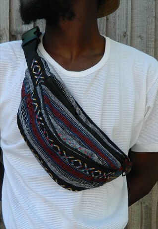 MULTI PRINT X O WOVEN BUM BAG