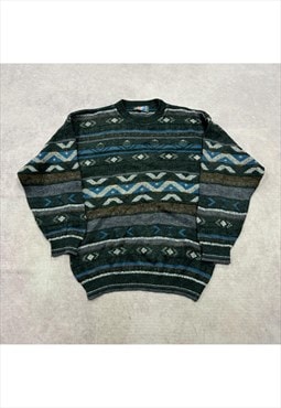 Vintage abstract knitted jumper Men's L