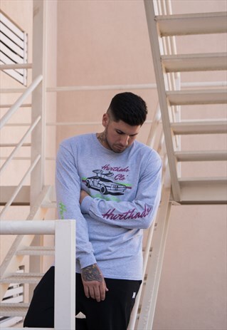 TIME RACING TEAM GREY GRAPHIC T-SHIRT LS