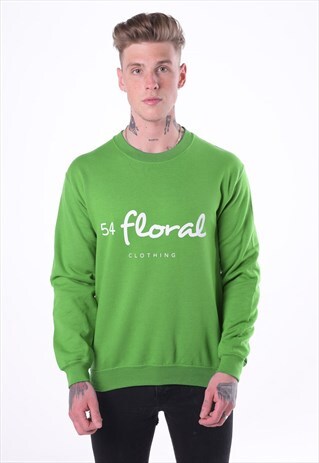 LARGE GRAPHIC JUMPER PULLOVER SWEATER - GREEN