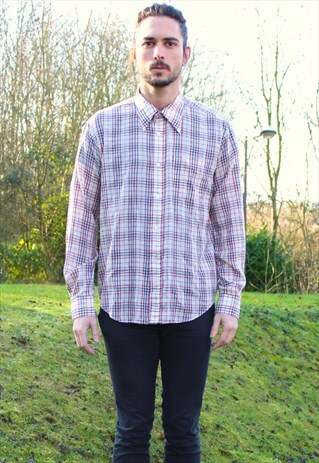 VINTAGE 90S PARISIAN CHECKED SHIRT - MEDIUM/LARGE - CLASSIC