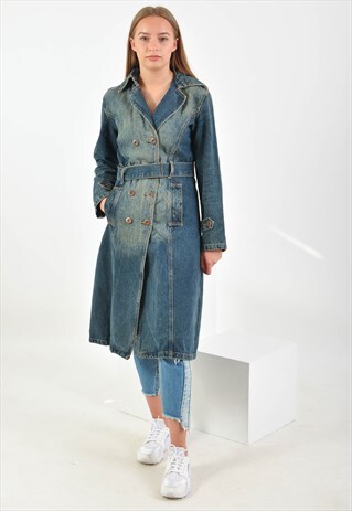 VINTAGE TRENCH DENIM COAT