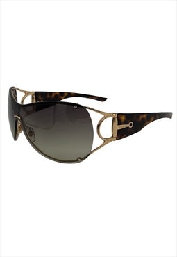 Gucci Sunglasses Shield Oversized Rimless Brown GG2764