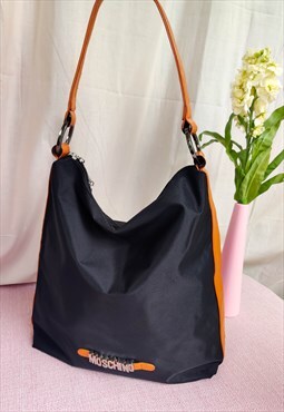 Vintage Moschino Black Nylon Shoulder Bag