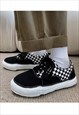 LOW TOP SKATE SNEAKERS RETRO CLASSIC LACE UP CHECK SHOES 
