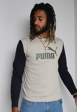 Vintage Puma Long Sleeve T-Shirt Beige